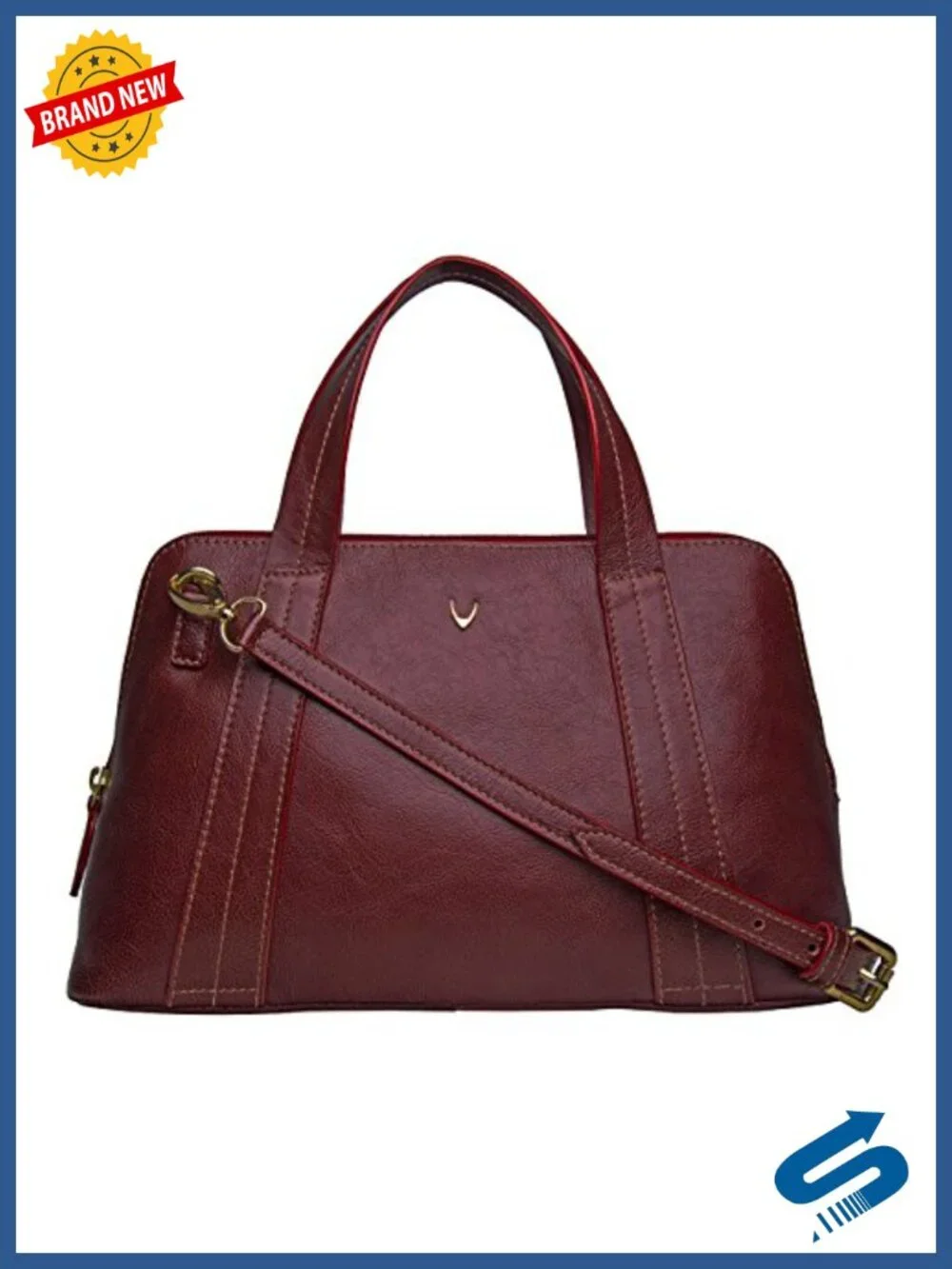 Full Grain Vegetable Tanned Leather Satchel Crossbody with Detachable Shoulder